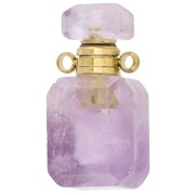 Frasco de perfume con colgante de 20 x 10 mm de piedra preciosa - Amatista clara x1