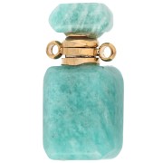 Frasco de perfume con colgante de 20 x 10 mm de piedra preciosa: amazonita x1