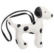 Colgante con forma de perro de 13 x 12 cm para adorno de bolso - PU - Blanco/Negro x1