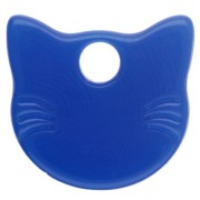 Dije con forma de cabeza de gato, 14,5 x 15,5 mm, de acrílico transparente - Azul real x1