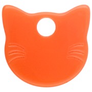 Dije con forma de cabeza de gato, 14,5 x 15,5 mm, de acrílico translúcido - Naranja x1