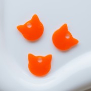 Dije con forma de cabeza de gato, 14,5 x 15,5 mm, de acrílico translúcido - Naranja x1