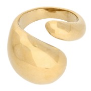 Anillo ancho abombado - Talla 58 - Acero inoxidable 304 Dorado x1