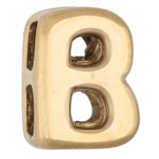 Tirador en forma de letra de 7 x 5 mm para cordón de 1,6 mm - B - Acero inoxidable 304 Dorado x 1