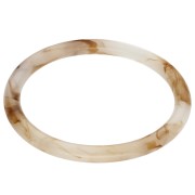 Pulsera brazalete fina de 65 mm de resina translúcida - Efecto marmolado marfil - Marrón x1