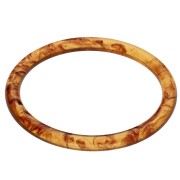 Pulsera brazalete rígida fina de 65 mm de resina transparente - Ámbar claro veteado x1