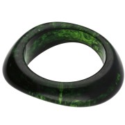 Pulsera brazalete gruesa e irregular de 64 mm de resina transparente - Verde oscuro veteado x1