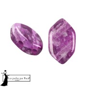 Cuentas de cristal Paros® de Puca® 7x4 mm - Silver Foil Amethyst x10g