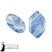 Cuentas de cristal Paros® de Puca® 7x4 mm - Silver Foil Capri Blue x10g