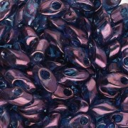 Long Magatama Miyuki 4x7 mm LMA-1884 - Violeta con brillo dorado x10g