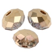 Cuenta redonda aplanada PureCrystal 5040 de 8 mm - Crystal Aurum x1