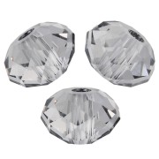 Cuentas redondas aplanadas PureCrystal 5040 de 4 mm - Crystal Urban Grey x20