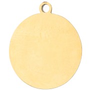 Dije redondo de 15 mm con impresión UV de una cabeza de gato - Acero inoxidable 304 Dorado