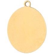 Dije ovalado de 19 x 15 mm con impresión UV. Bonita mascota de P&C - Acero inoxidable 304 dorado