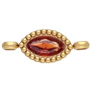 Entrepieza tipo lanzadera de 15,5 x 6 mm con cabujón de cristal - Acero inoxidable 304 Dorado - Hyacinth