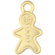 Dije de hombrecito de jengibre, 19 x 11 mm - Dorado en oro fino x1