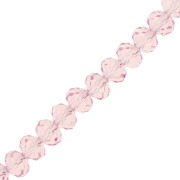 Cuentas facetadas redondas - redondas aplanadas -8x6 mm Light rose x39cm