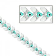 Cadena en espiga con ojo de resina epoxi 6,3 mm Plateado blanco/menta x 20cm