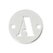 Separador 2 agujeros letra A 8.5 mm en Plata 925 x1