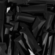 Cabuchón sintético baguette 30x10 mm Jet x1