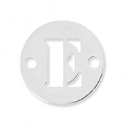 Entrepieza 2 agujeros letra E 8.5 mm en Plata 925 x1