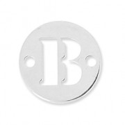 Entrepieza 2 agujeros letra B 8.5 mm en Plata 925 x1