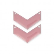 Entrepiezas de metal galón 2 agujeros resina epoxi 29 mm Rosa x2