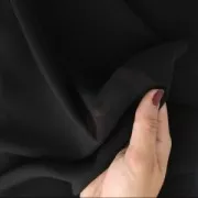 Tela Muselina para bordado Lunéville y confección de vestidos Negro x10cm