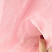Tela Organza para bordado Lunéville confección de vestidos Rosa x10cm