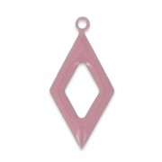 Dije rombo évidé de metal et resina epoxi 18 mm Rosa x 8