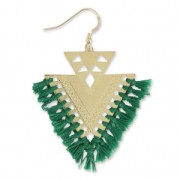 Colgantes de metal doble forma triangular decoración étnica 45 mm rodiado x2