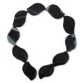 Cuenta Black Agate pétalo plano 38x24 mm x1