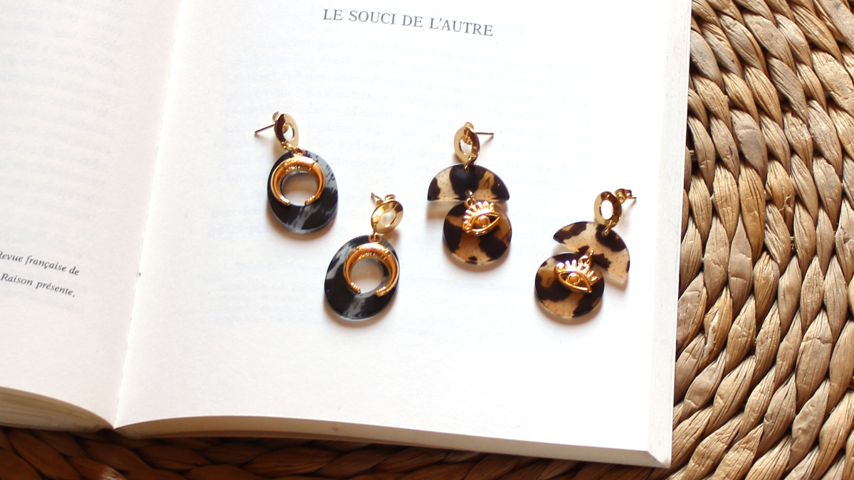 Pendientes colgantes de acetato Karine Pendientes colgantes de acetato Karine