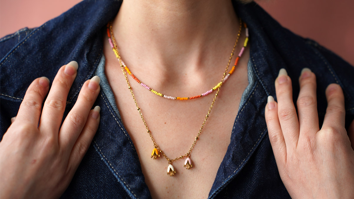 Collar de cuentas de rocalla multicolor Collar de cuentas de rocalla multicolor