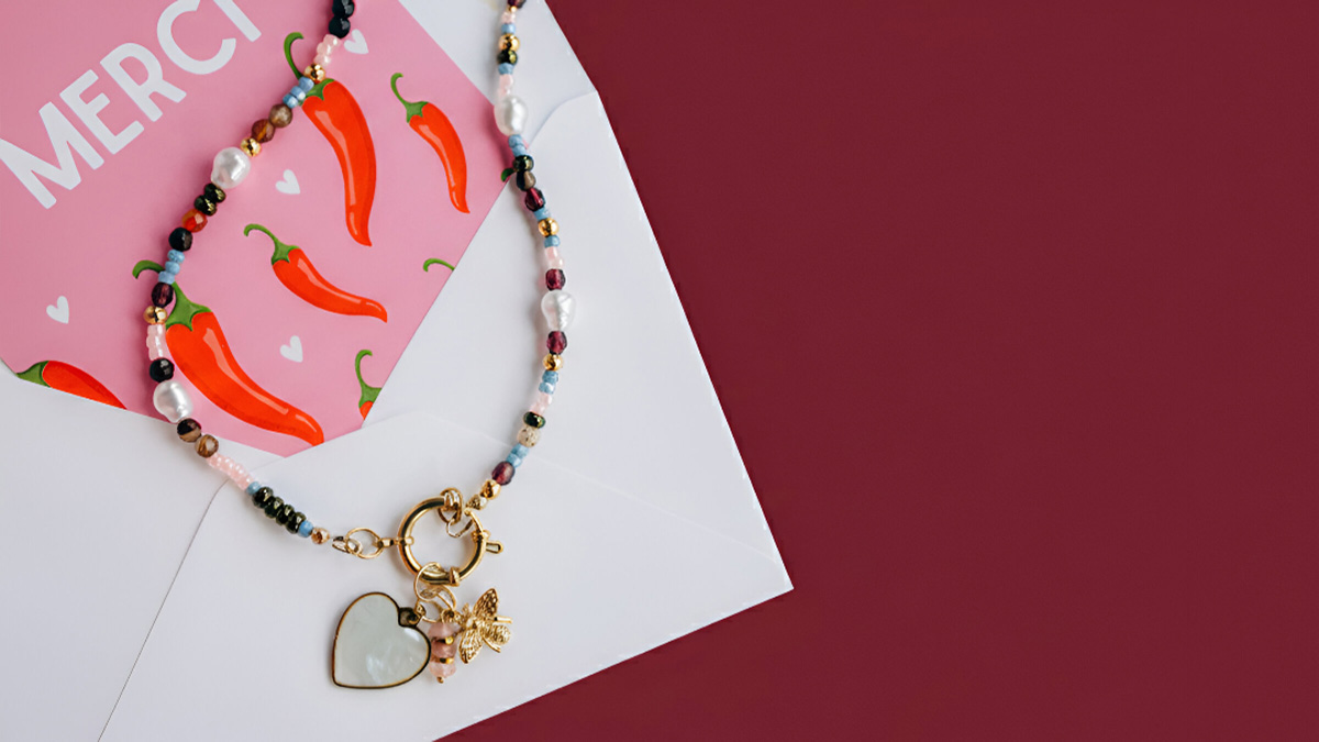 DIY Collar de perlas de acero inoxidable, Cierre y colgante de corazón DIY Collar de perlas de acero inoxidable, Cierre y colgante de corazón