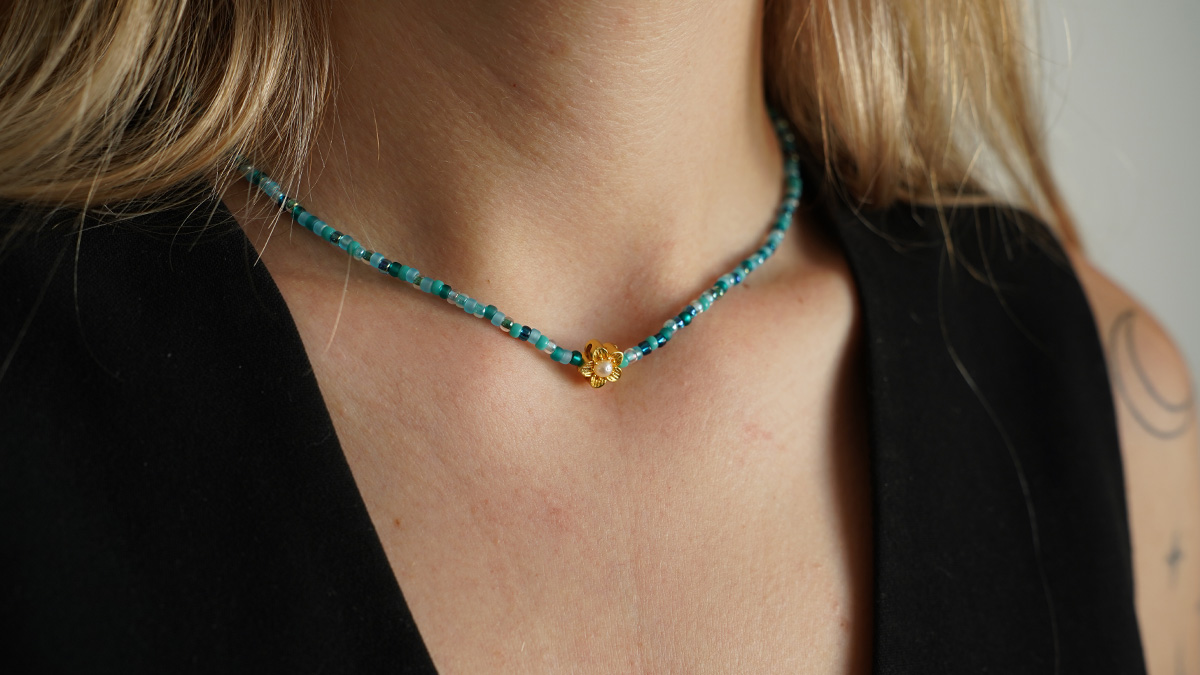 Collar de Rocalla Miyuki de color turquesa Collar de Rocalla Miyuki de color turquesa
