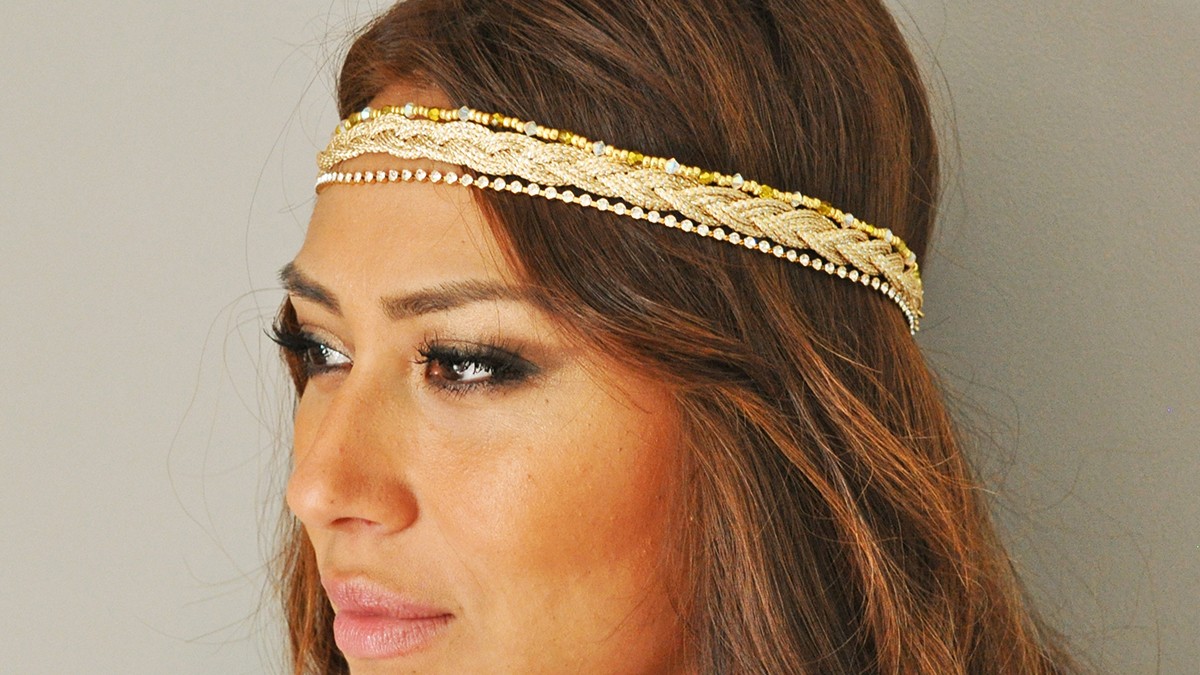 Headband rocallas Toho y cadena strass PureCrystal Headband rocallas Toho y cadena strass PureCrystal